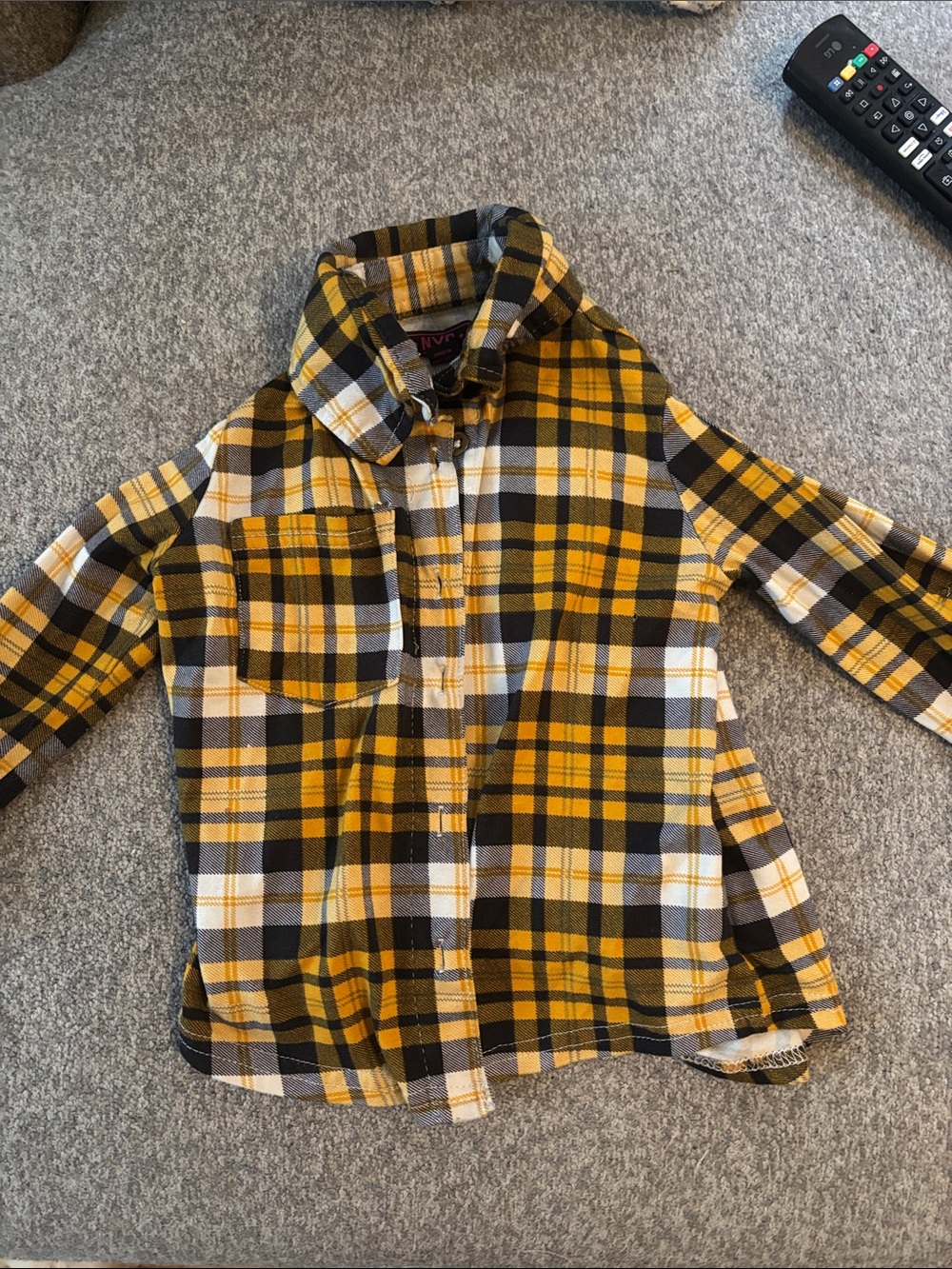 NYC Kids Yellow Plaid Button-Front Shirt